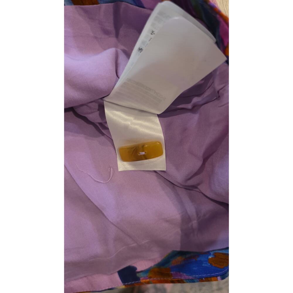 FARM Rio Colorful Bananas Wrap Dress Womens L Multicolor Abstract V-Neck Mini - Picture 14 of 15